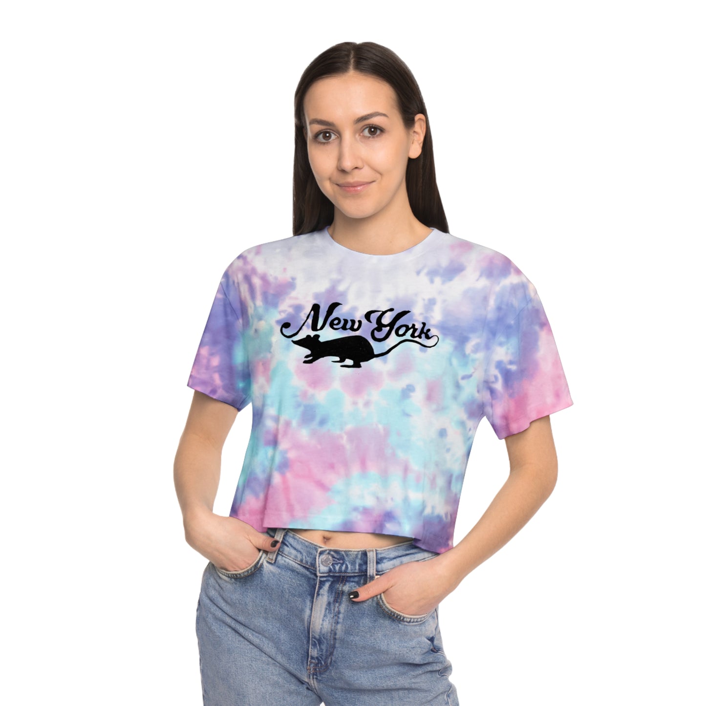 NYC rats Women's Tie-Dye Crop Tee