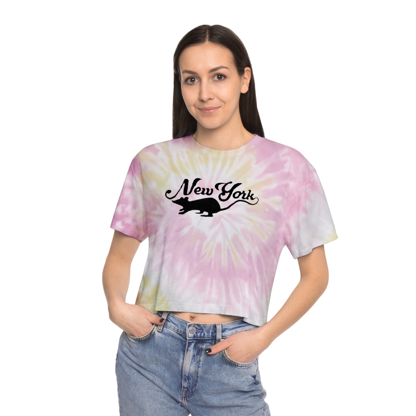 NYC rats Women's Tie-Dye Crop Tee