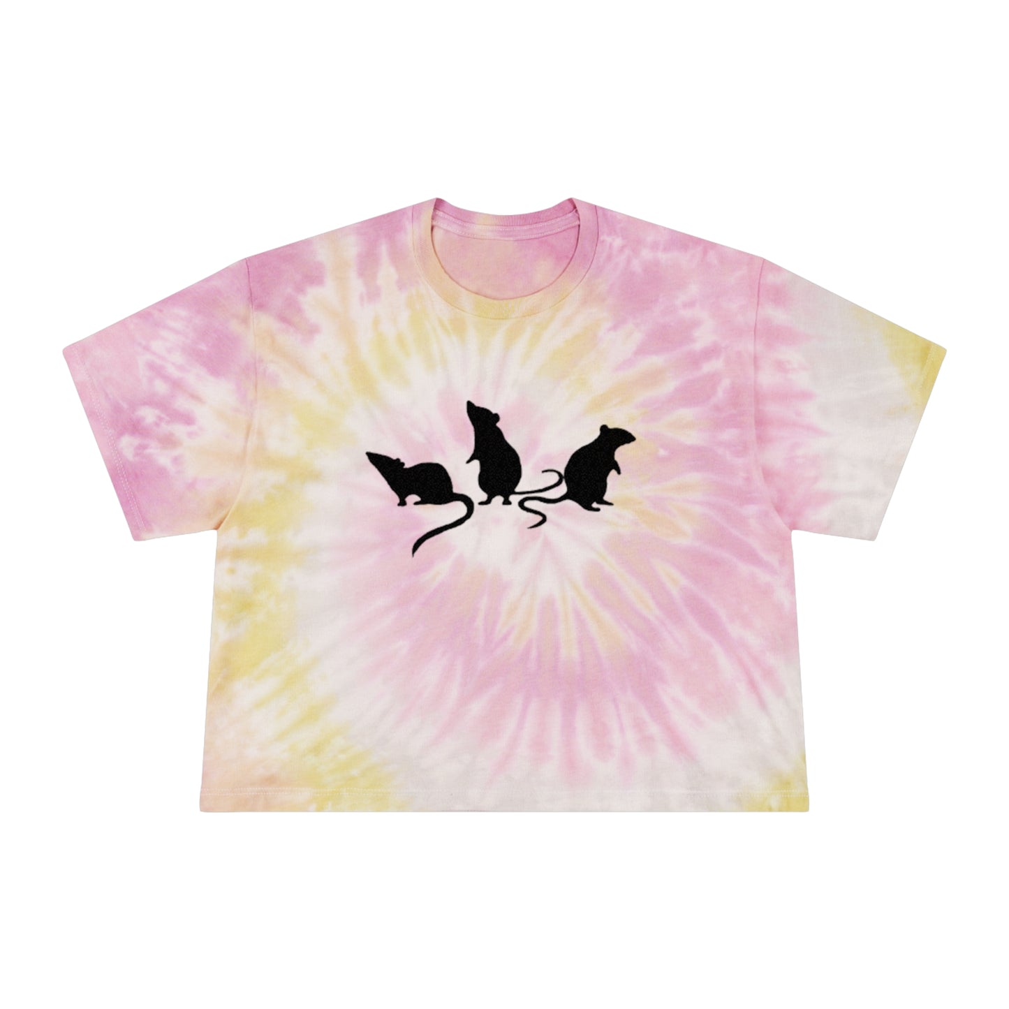 3 little rats Tie-Dye Crop Tee