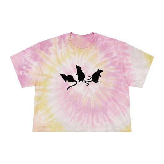 3 little rats Tie-Dye Crop Tee