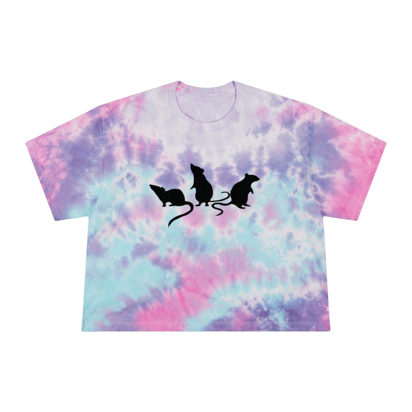 3 little rats Tie-Dye Crop Tee