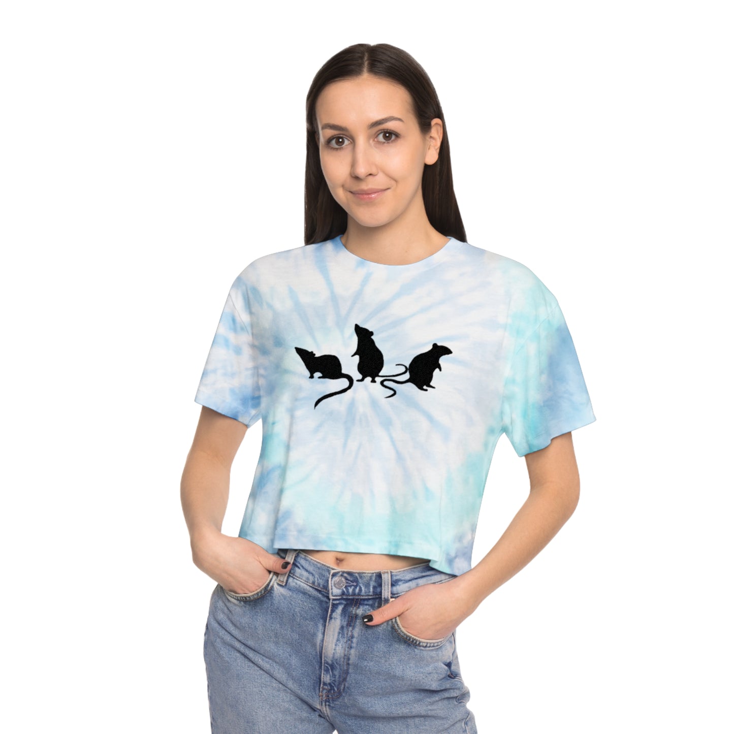 3 little rats Tie-Dye Crop Tee